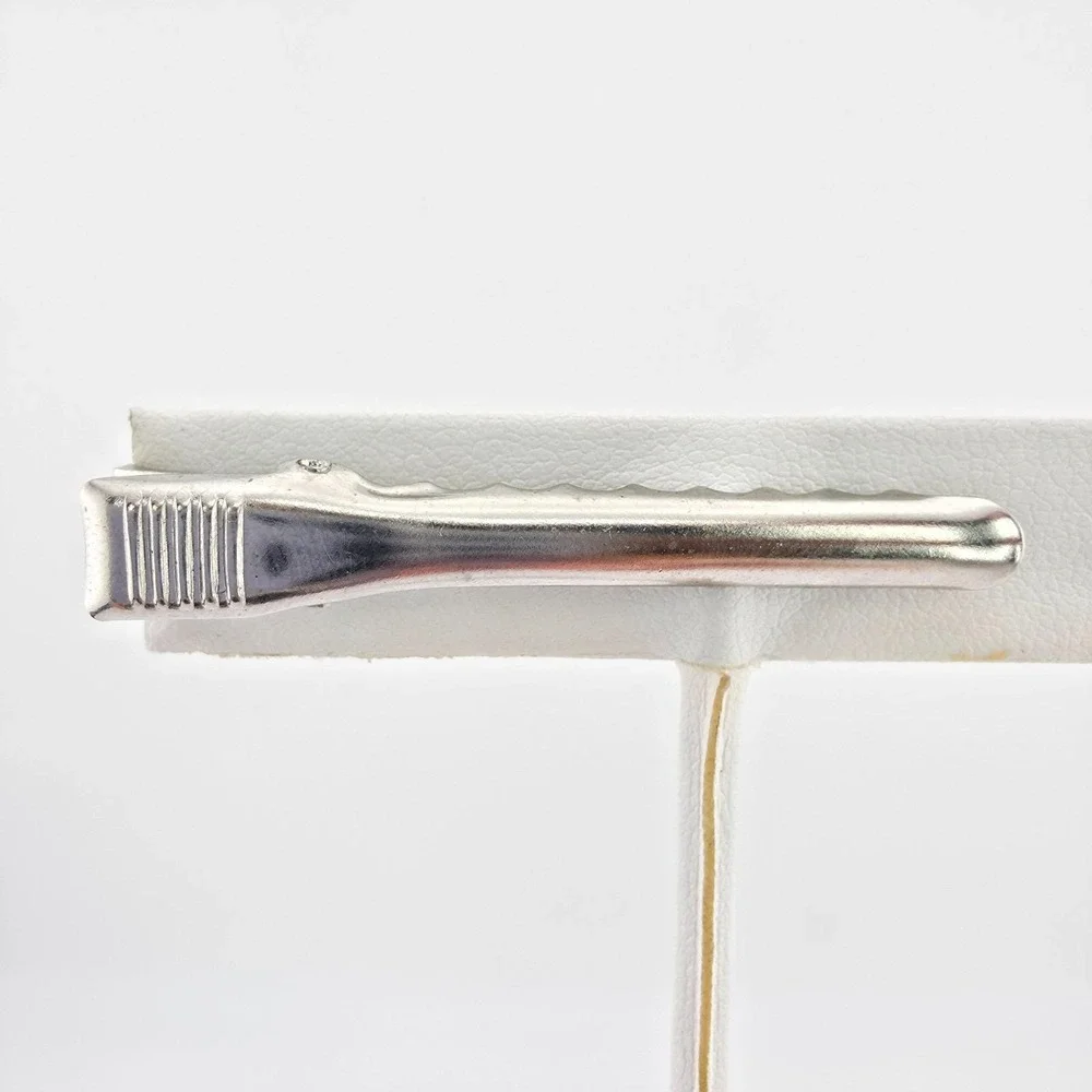 Vintage Tie Clip Tie Bar Tie Clasp Accent Waves Textured Silver Tone FREE $HIP!!